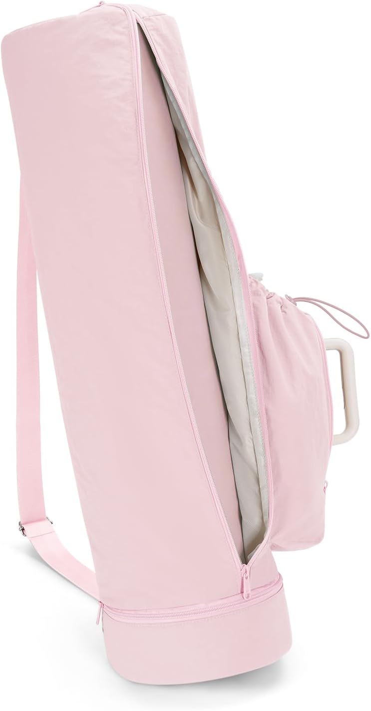 Puffy Yoga Mat Bag Yoga Gym Bags for Women Men, Full-Zip Pilates Bag with Wet Pocket & Side Zip Drawstring Pocket Fits Tumblers with Handle, Yoga Mat Storage for Carrier Quick Access