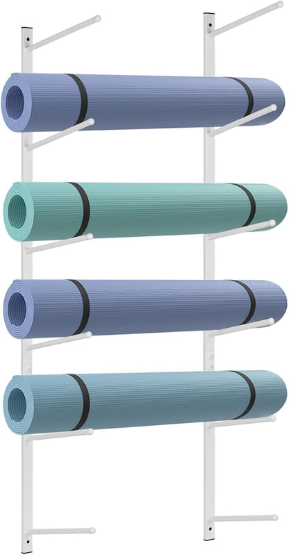 Yoga Mat Holder Wall Mount Yoga Mat Storage Holder Yoga Mat Organizer Skateboard Wall Mount for Foam Rollers Skateboard Ski Board
