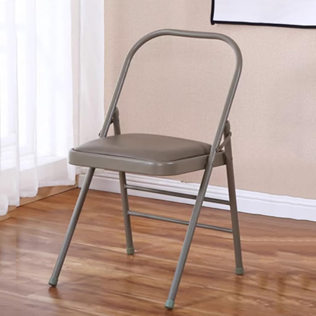 Metal Yoga Chair,Iyengar Auxiliary Chair,Folding and Portable Reinforced Yoga Chair,Backless Chair Yoga Chair Prop Balance Training,Brown