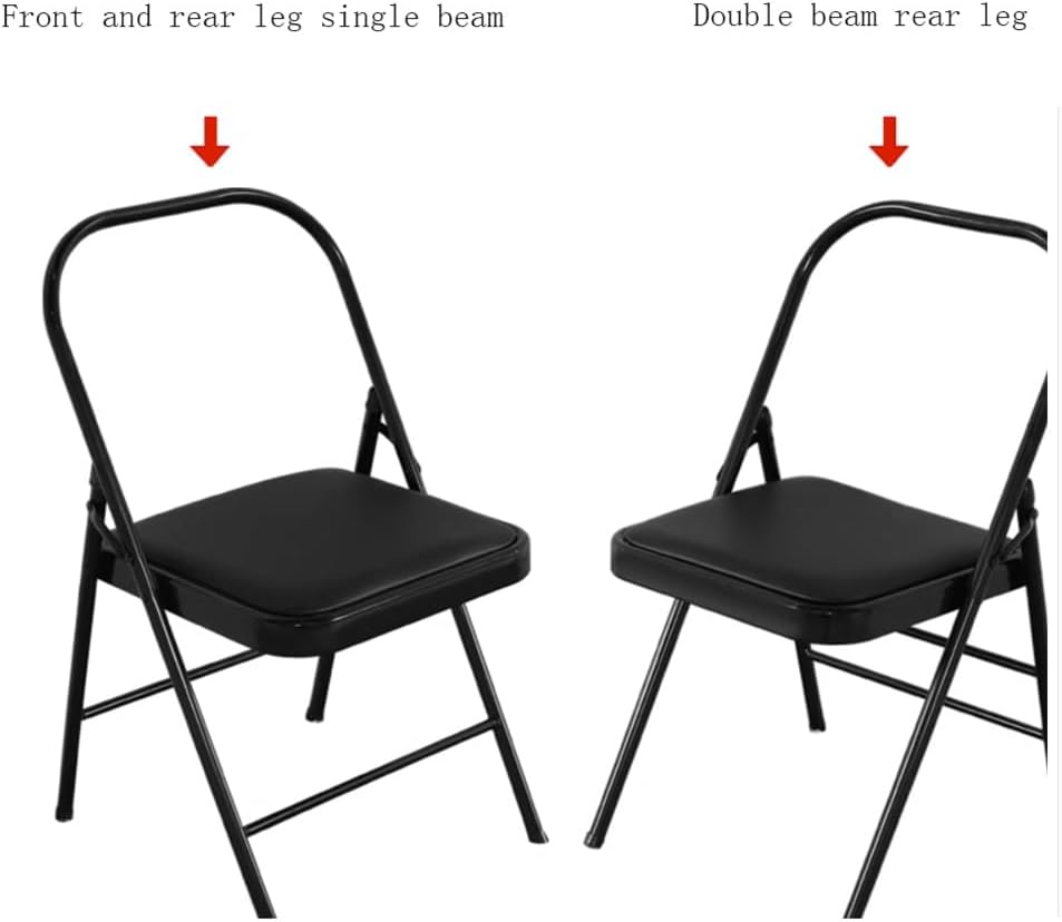 Metal Yoga Chair,Iyengar Auxiliary Chair,Folding and Portable Reinforced Yoga Chair,Backless Chair Yoga Chair Prop Balance Training,Brown
