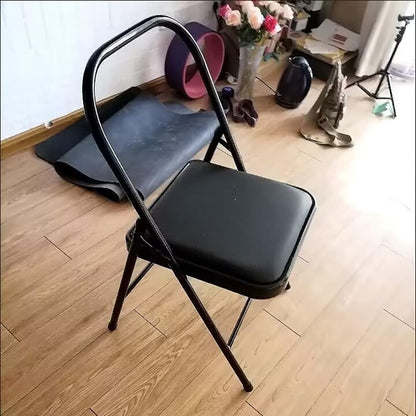 Metal Yoga Chair,Iyengar Auxiliary Chair,Folding and Portable Reinforced Yoga Chair,Backless Chair Yoga Chair Prop Balance Training,Brown