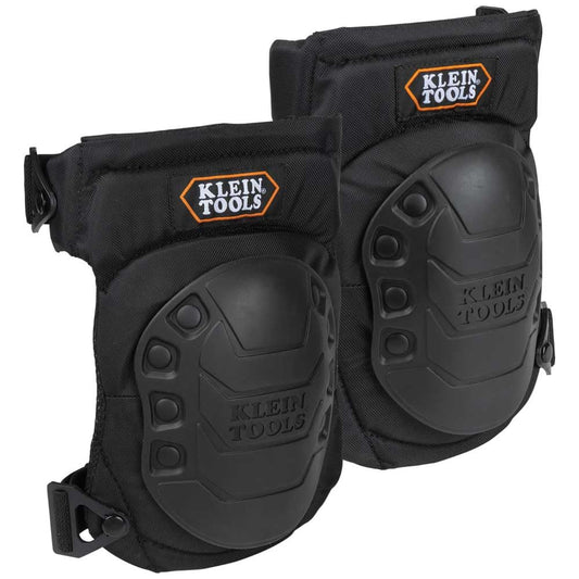 60344 Knee Pads, Hinged Gel Knee Pads with Slip Resistant Rubber Caps, Quick-Release Clips and Adjustable Straps, Black