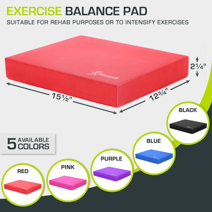 Exercise Balance Pad, Non-Slip Cushioned Foam Mat & Knee Pad for Fitness and Stability Training, Yoga, Physical Therapy