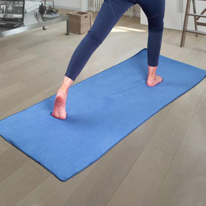 Microfiber Non Slip Yoga Mat Towel, Secure Elastic Straps, 24x72 in