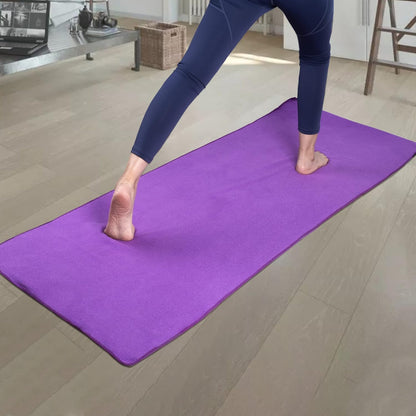 Microfiber Non Slip Yoga Mat Towel, Secure Elastic Straps, 24x72 in