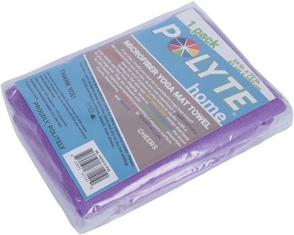 Microfiber Non Slip Yoga Mat Towel, Secure Elastic Straps, 24x72 in