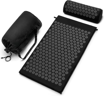 Sivan Acupressure Mat & Pillow Set for Back & Neck (Large, Green/White)