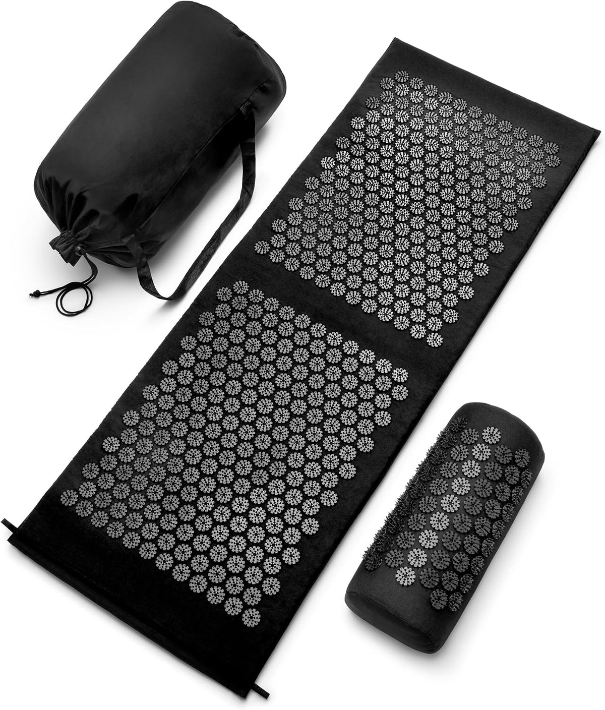 Sivan Acupressure Mat & Pillow Set for Back & Neck (Large, Green/White)