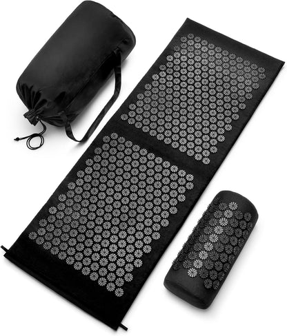 Sivan Acupressure Mat & Pillow Set for Back & Neck (Large, Green/White)