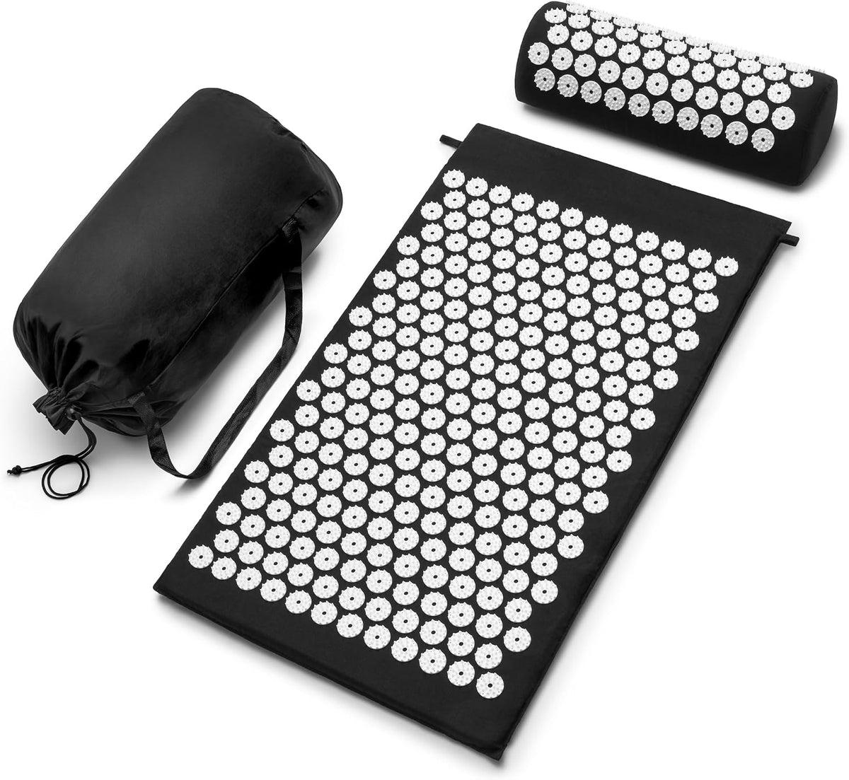 Sivan Acupressure Mat & Pillow Set for Back & Neck (Large, Green/White)
