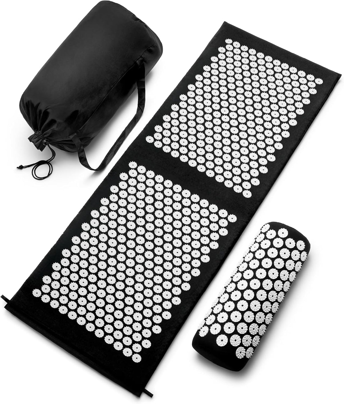 Sivan Acupressure Mat & Pillow Set for Back & Neck (Large, Green/White)