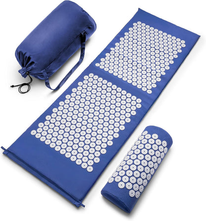 Sivan Acupressure Mat & Pillow Set for Back & Neck (Large, Green/White)