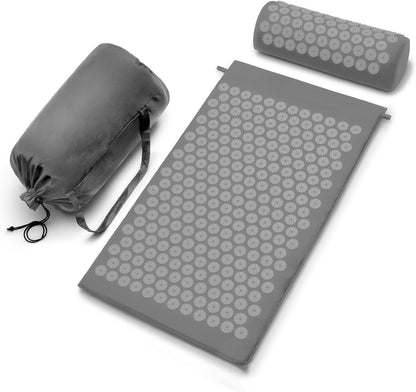 Sivan Acupressure Mat & Pillow Set for Back & Neck (Large, Green/White)