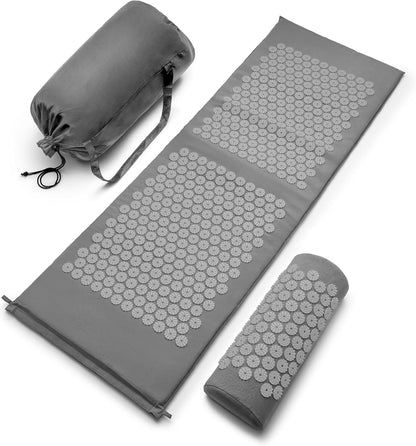 Sivan Acupressure Mat & Pillow Set for Back & Neck (Large, Green/White)
