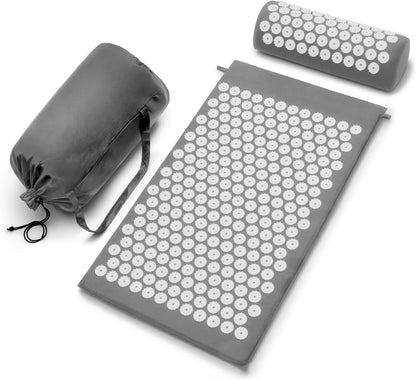 Sivan Acupressure Mat & Pillow Set for Back & Neck (Large, Green/White)