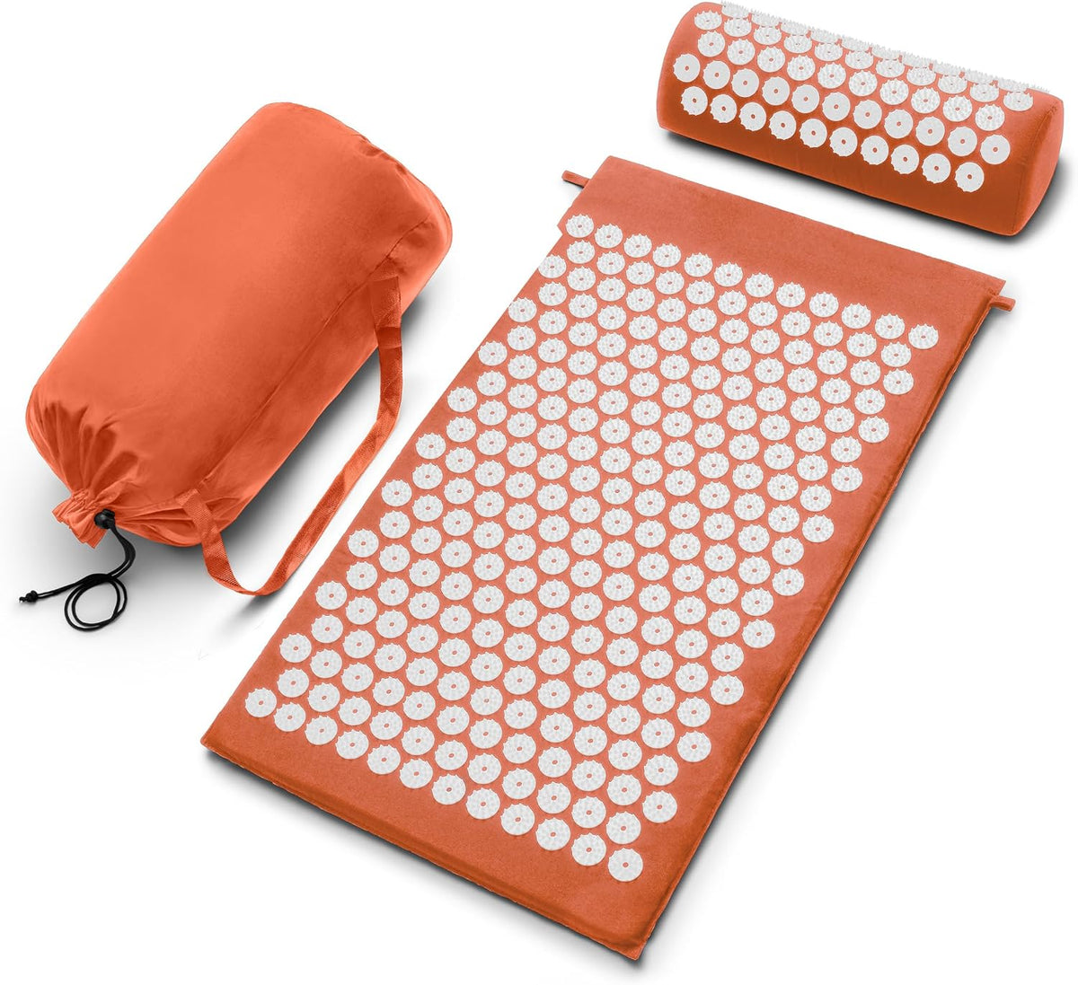 Sivan Acupressure Mat & Pillow Set for Back & Neck (Large, Green/White)