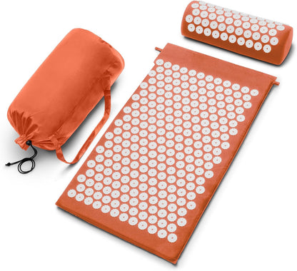 Sivan Acupressure Mat & Pillow Set for Back & Neck (Large, Green/White)