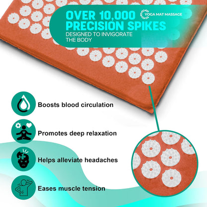 Sivan Acupressure Mat & Pillow Set for Back & Neck (Large, Green/White)