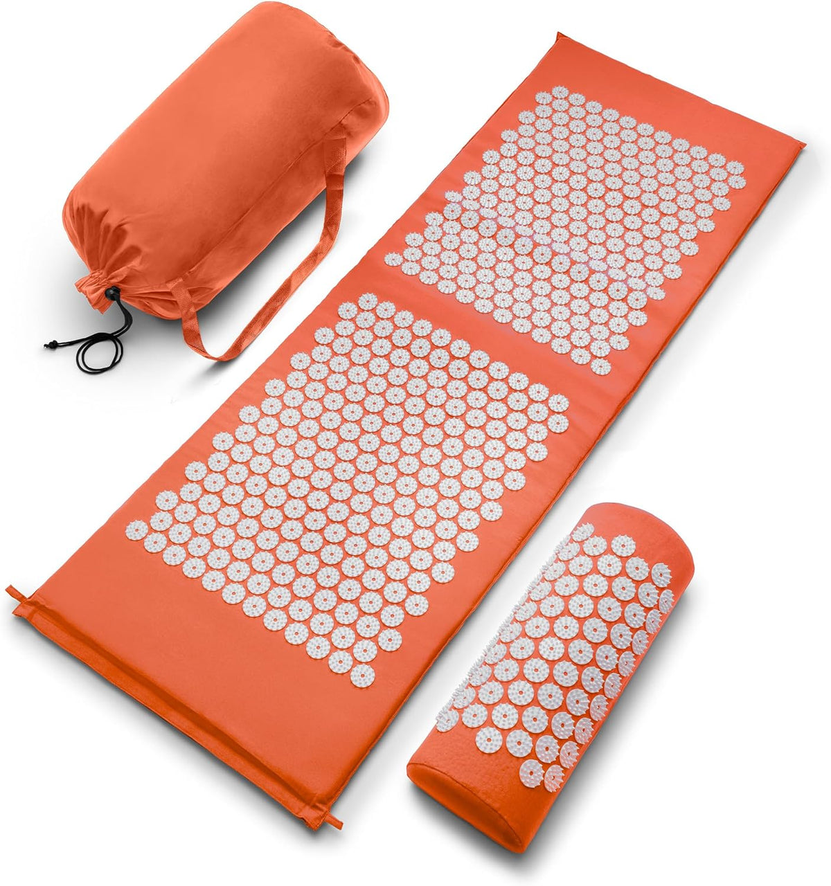 Sivan Acupressure Mat & Pillow Set for Back & Neck (Large, Green/White)