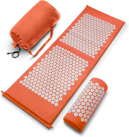 Sivan Acupressure Mat & Pillow Set for Back & Neck (Large, Green/White)