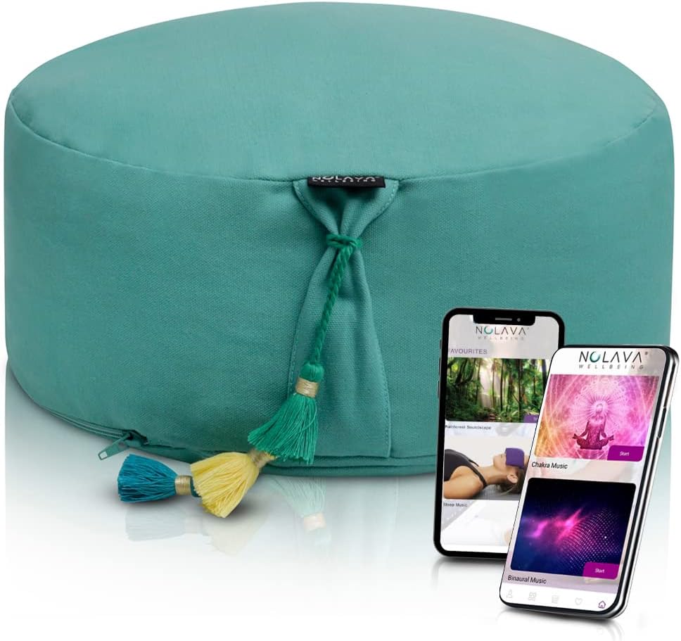 NOLAVA Round Zafu Cushions 15"x6" & Zabuton Meditation Cushions 32"x28"x3" - Premium Comfort for Mindful Practices - Yoga Bolster Pillow & Meditation Floor Pillow Essentials