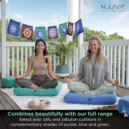 NOLAVA Round Zafu Cushions 15"x6" & Zabuton Meditation Cushions 32"x28"x3" - Premium Comfort for Mindful Practices - Yoga Bolster Pillow & Meditation Floor Pillow Essentials