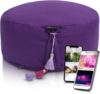 NOLAVA Round Zafu Cushions 15"x6" & Zabuton Meditation Cushions 32"x28"x3" - Premium Comfort for Mindful Practices - Yoga Bolster Pillow & Meditation Floor Pillow Essentials