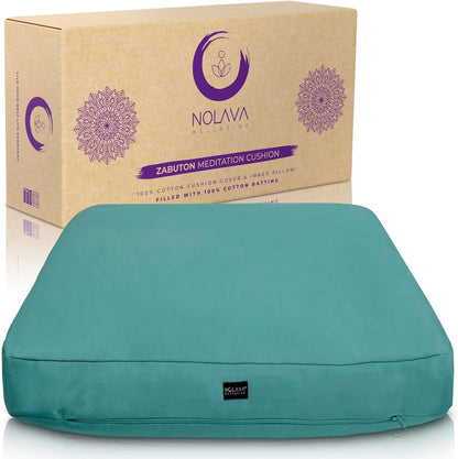 NOLAVA Round Zafu Cushions 15"x6" & Zabuton Meditation Cushions 32"x28"x3" - Premium Comfort for Mindful Practices - Yoga Bolster Pillow & Meditation Floor Pillow Essentials
