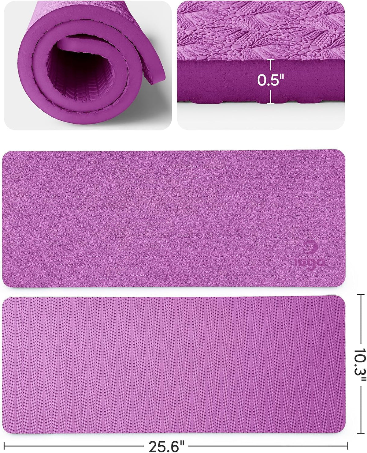 IUGA Yoga Knee Pads Cushion Non-Slip Knee Mat for Elbows Wrist Pain in Yoga Planks Floor Exercises Portable Extra-thick Cushioning
