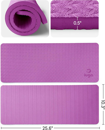 IUGA Yoga Knee Pads Cushion Non-Slip Knee Mat for Elbows Wrist Pain in Yoga Planks Floor Exercises Portable Extra-thick Cushioning