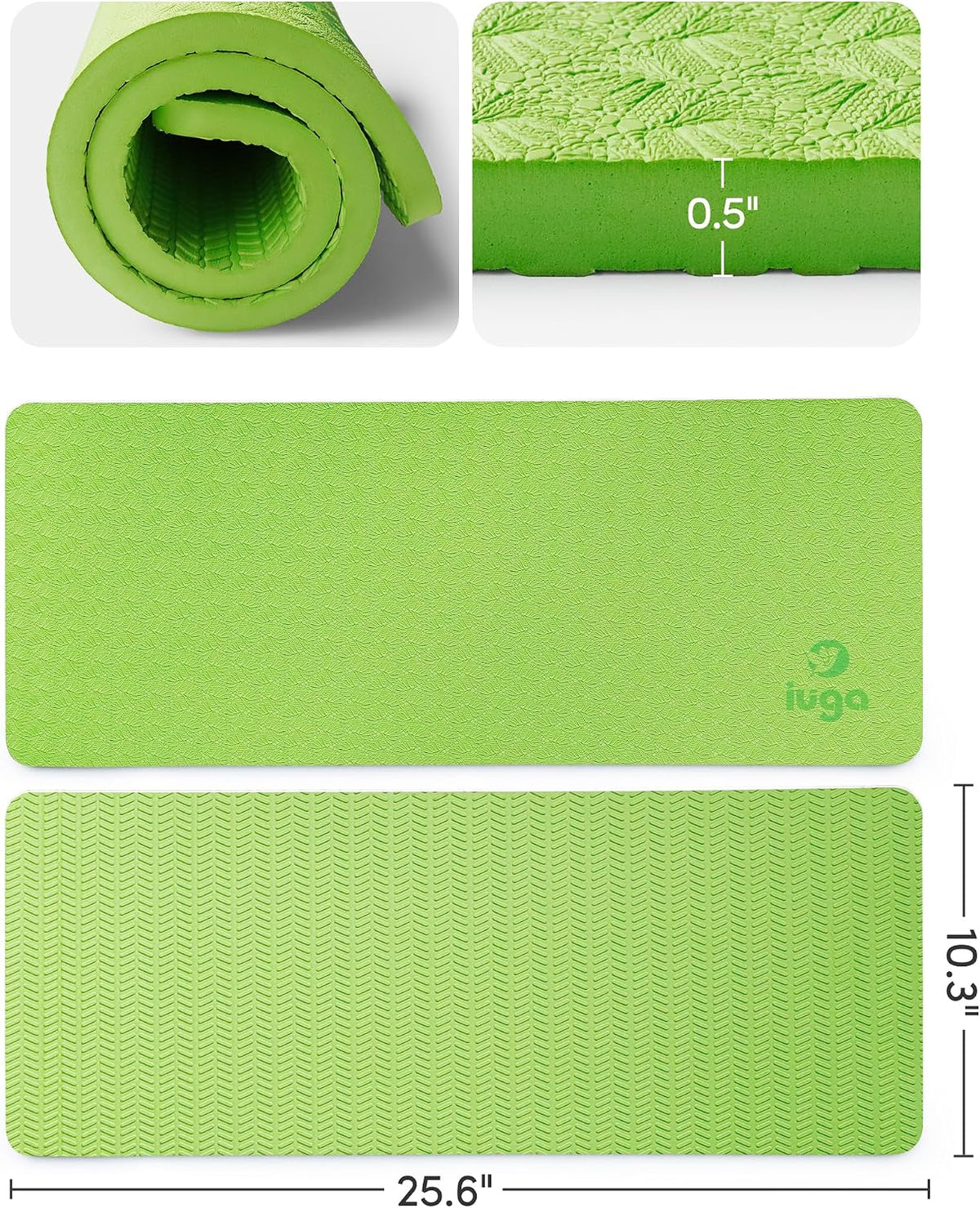 IUGA Yoga Knee Pads Cushion Non-Slip Knee Mat for Elbows Wrist Pain in Yoga Planks Floor Exercises Portable Extra-thick Cushioning