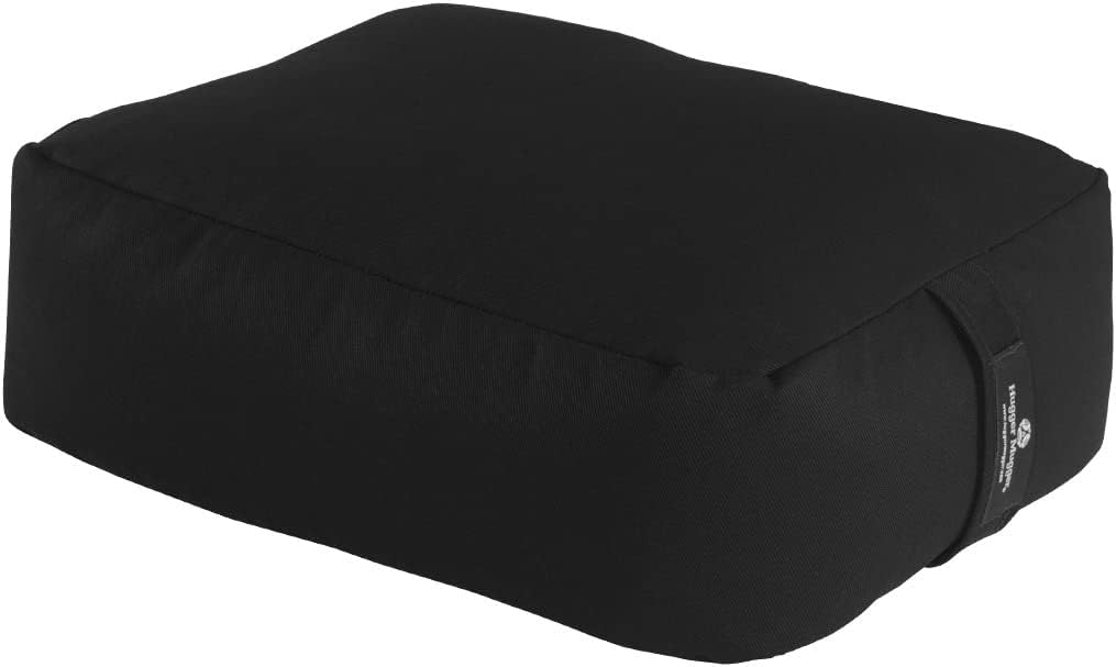 Zen Meditation Cushion - Wider Base, Use Horizontally or Vertically, Buckwheat Filled, Durable Fabric, Handmade in USA