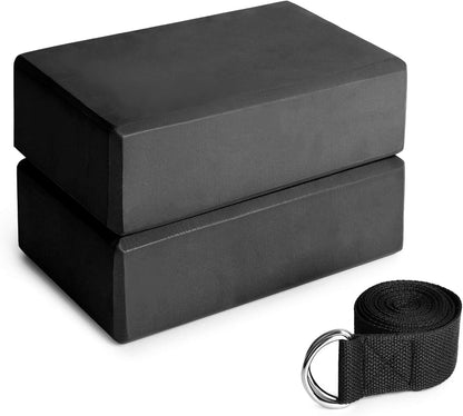 Yoga Blocks Yoga Strap Set EVA Yoga Blocks with Strap for Yoga Pilates Meditation