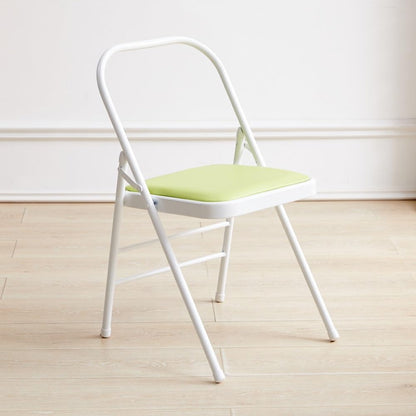 Foldable Yoga Chair with Backrest Adjustable Iyengar Support Stool Home Yoga Props Portable Training Seat for Enhanced Comfort and Stability,Grass Green