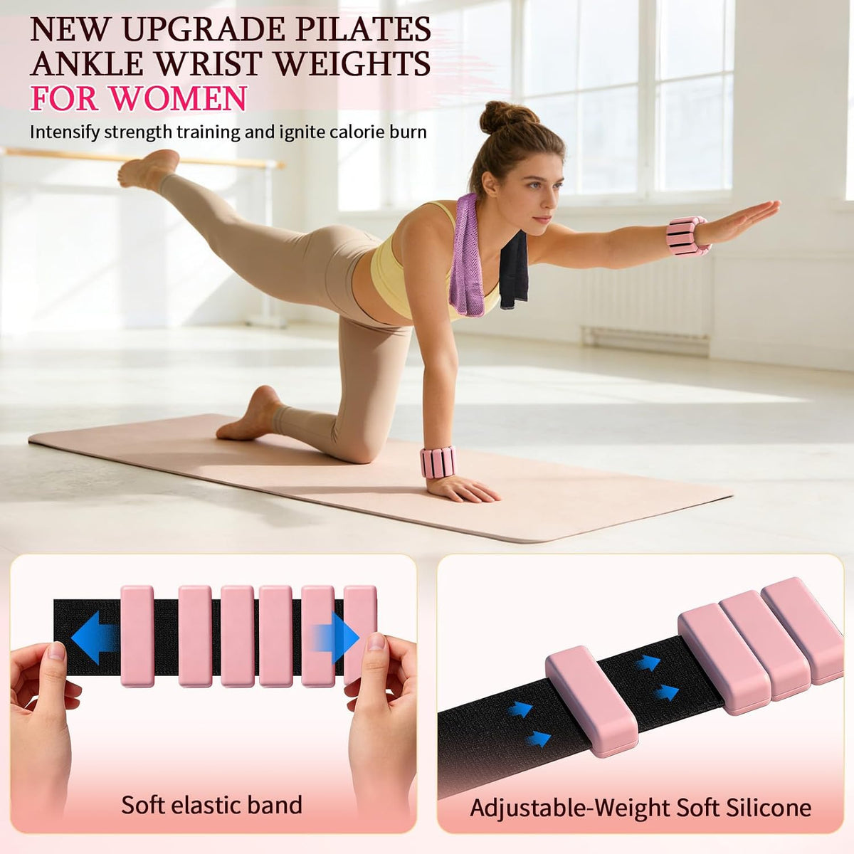 Pilates Essentials Kit for Women 15 Pcs Pilates Set for Home Workouts