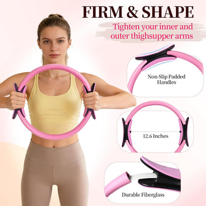 Pilates Essentials Kit for Women 15 Pcs Pilates Set for Home Workouts