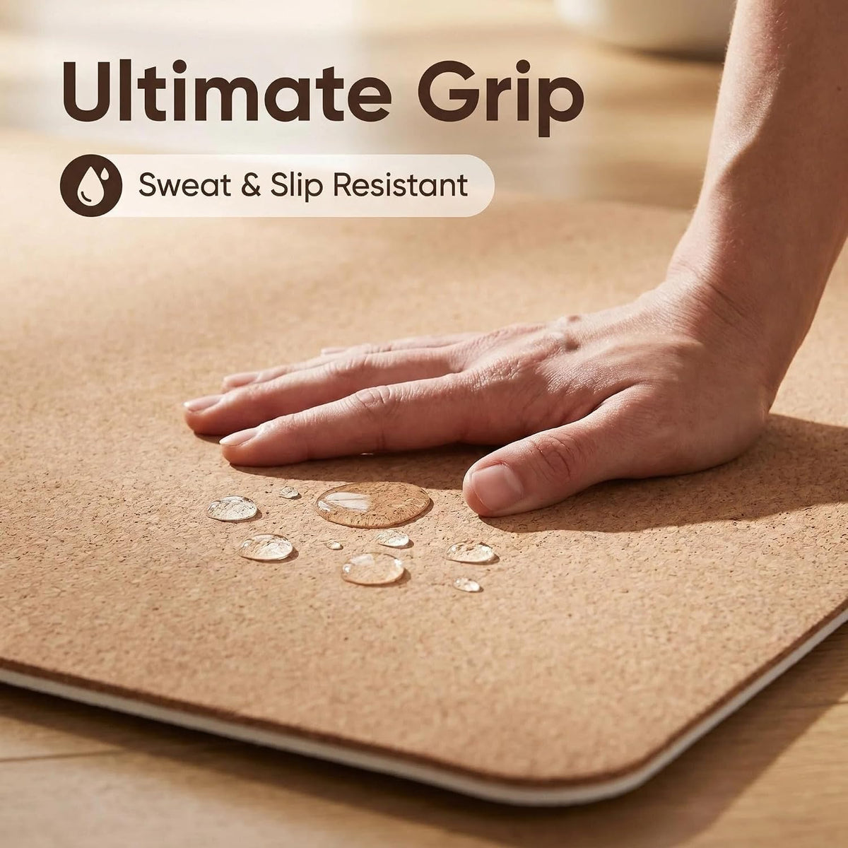 Cork Yoga Mat extra thick 6mm TPE Yoga Mat 72x24 Inch High Density Non-Slip Workout Mat Super Grip Quick-Dry for Hot Yoga, Home Gym