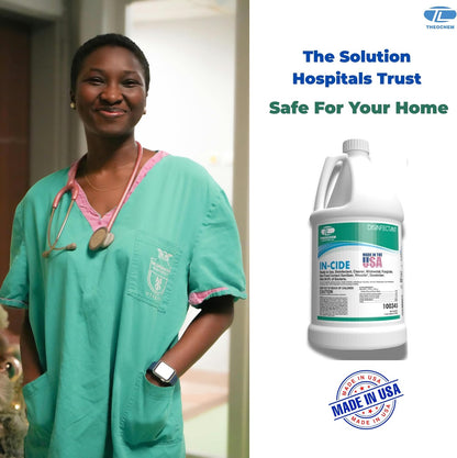 In-Cide Hospital Grade EPA Registered Disinfectant, 1 Gal + 32 oz