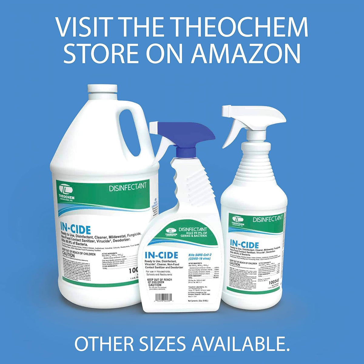 In-Cide Hospital Grade EPA Registered Disinfectant, 1 Gal + 32 oz