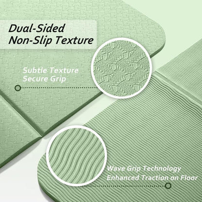 Foldable Yoga Mat & Travel Exercise Pad - Waterproof TPE Outdoor Mat for Hiking, Beach, and Picnics - Portable, Non-Slip Floor Mat for Yoga on the Go Camping Mat