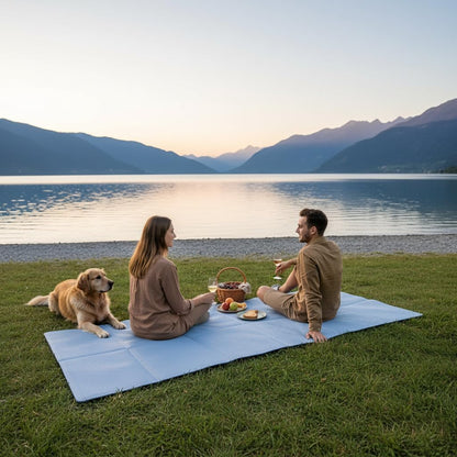 Foldable Yoga Mat & Travel Exercise Pad - Waterproof TPE Outdoor Mat for Hiking, Beach, and Picnics - Portable, Non-Slip Floor Mat for Yoga on the Go Camping Mat
