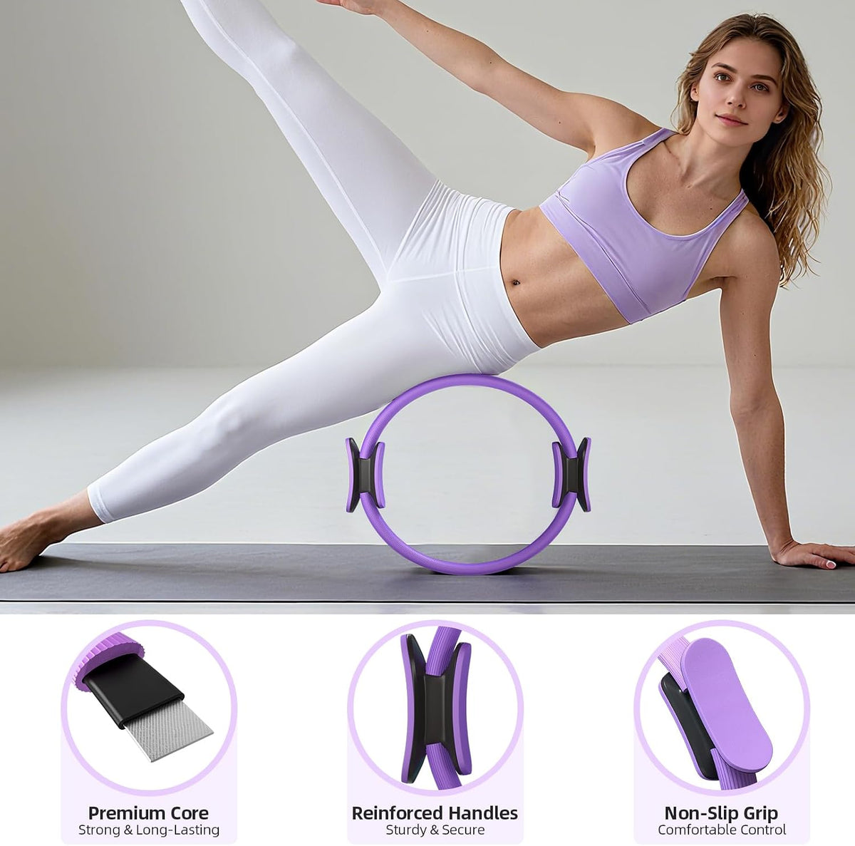 Pilates Ring Kit for Women, Pilates Equipment Accessories, Home Workout Set with Magic Circle, Mini Exercise Ball, Ankle Resistance Bands & Yoga Socks, for Fitness, Toning & Better Me Gifts