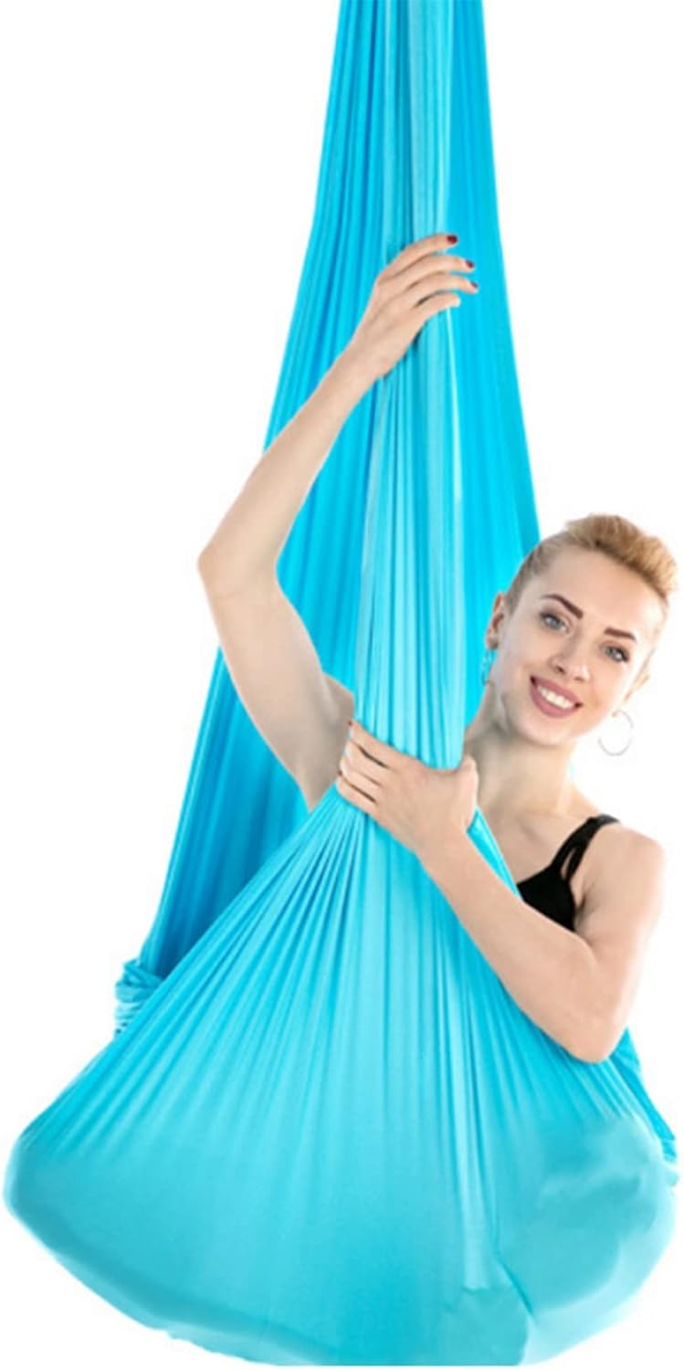 Aerial Yoga Hammock, Elastic Aerial Silk Fibre, Low Stretch Design, Comfortable Contact Area, Polyamide Fibre, Blue, Modern Style