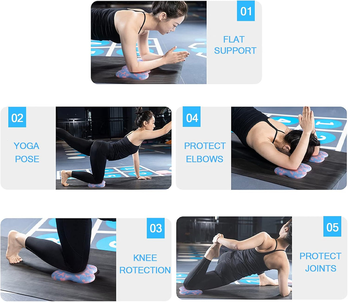 2 PCS Yoga Knee Pads Anti Slip Yoga Support Foam Pads for Women and Men, yoga kneeling pad for Protecting Knees Elbows Wrist Hands