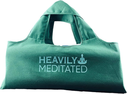 Yoga Bag, Exercise, Tote, Large Carrier, Shoulder Strap, Inner Pocket, Fits Most Mats, Recycled Cotton Canvas