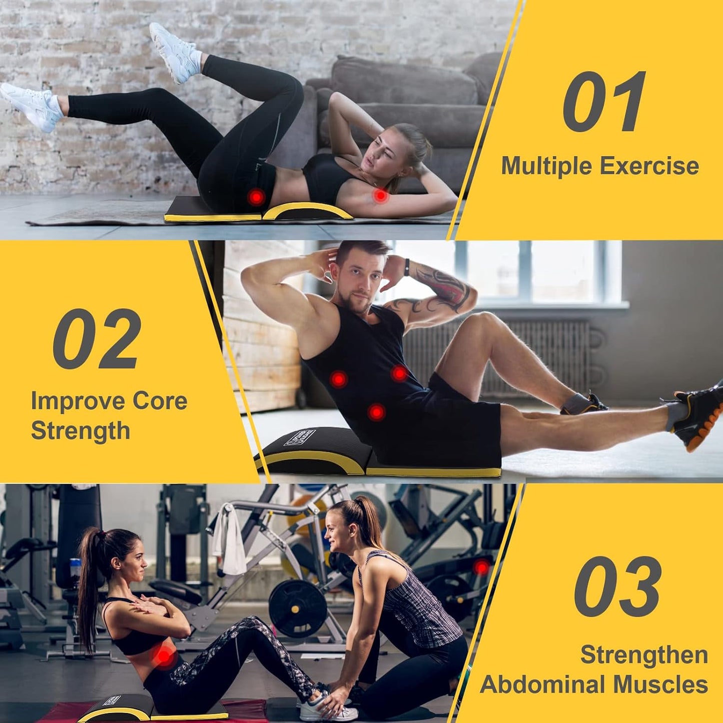 Ab Exercise Mat - Sit Up Pad - Abdominal & Core Trainer Mat for Full Range of Motion Ab Workouts