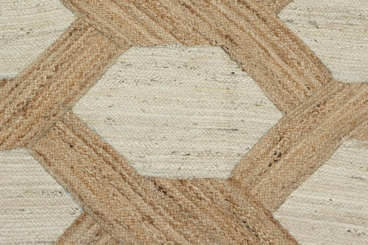 Kilim Area Rug 2x3 Flatweave Hand Braided Jute Offwhite Beige Design Handmade Boho Thick 0.27" Geometric Pattern Carpet Sisal Jute Rug Indoor Outdoor Use Rugs for Bedside, Kitchen, Yoga Mat - Colors A