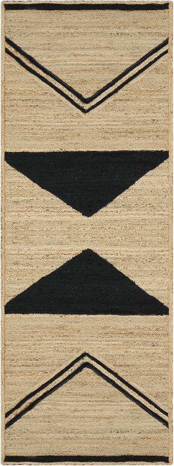 Kilim Area Rug 2x3 Flatweave Hand Braided Jute Offwhite Beige Design Handmade Boho Thick 0.27" Geometric Pattern Carpet Sisal Jute Rug Indoor Outdoor Use Rugs for Bedside, Kitchen, Yoga Mat - Colors A