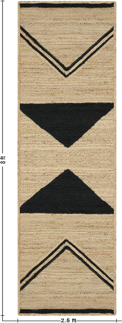 Kilim Area Rug 2x3 Flatweave Hand Braided Jute Offwhite Beige Design Handmade Boho Thick 0.27" Geometric Pattern Carpet Sisal Jute Rug Indoor Outdoor Use Rugs for Bedside, Kitchen, Yoga Mat - Colors A
