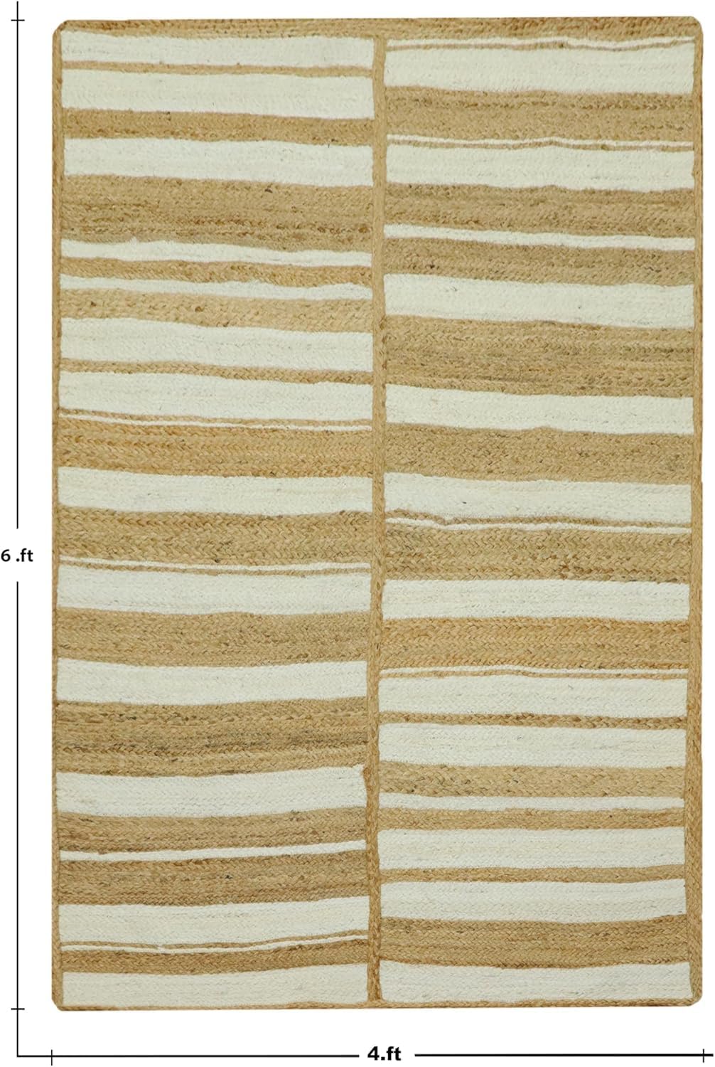 Kilim Area Rug 2x3 Flatweave Hand Braided Jute Offwhite Beige Design Handmade Boho Thick 0.27" Geometric Pattern Carpet Sisal Jute Rug Indoor Outdoor Use Rugs for Bedside, Kitchen, Yoga Mat - Colors A